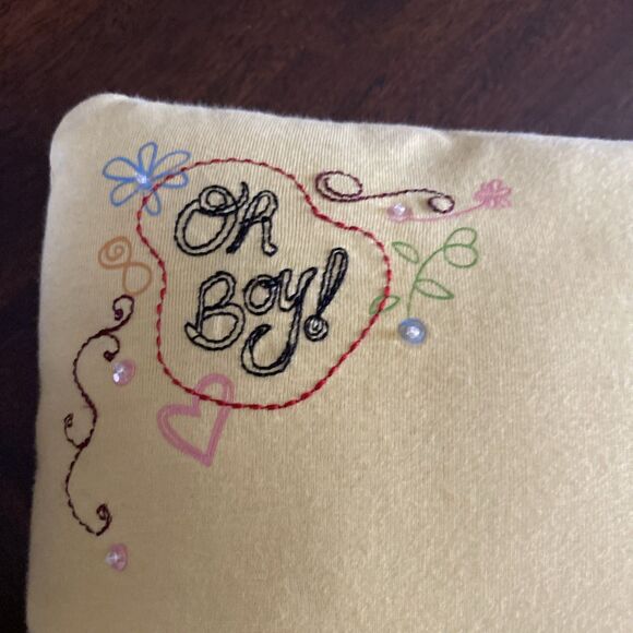 Walt Disney World Resort Oh Boy Mickey & Minnie Mouse Throw Pillow Yellow 11" - Picture 4 of 16